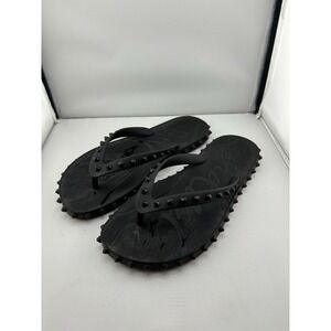 Christian Louboutin Super Loubi studded rubber flip-flops Womens Size 39 Black
